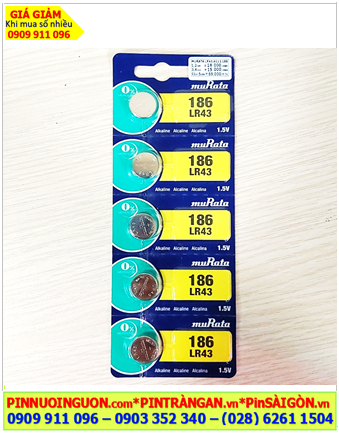 COMBO 01 vỉ 5viên Pin cúc áo 1.5v Alkaline MuRata LR43/186 chính hãng _Giá chỉ 69.000/ Vỉ 5viên